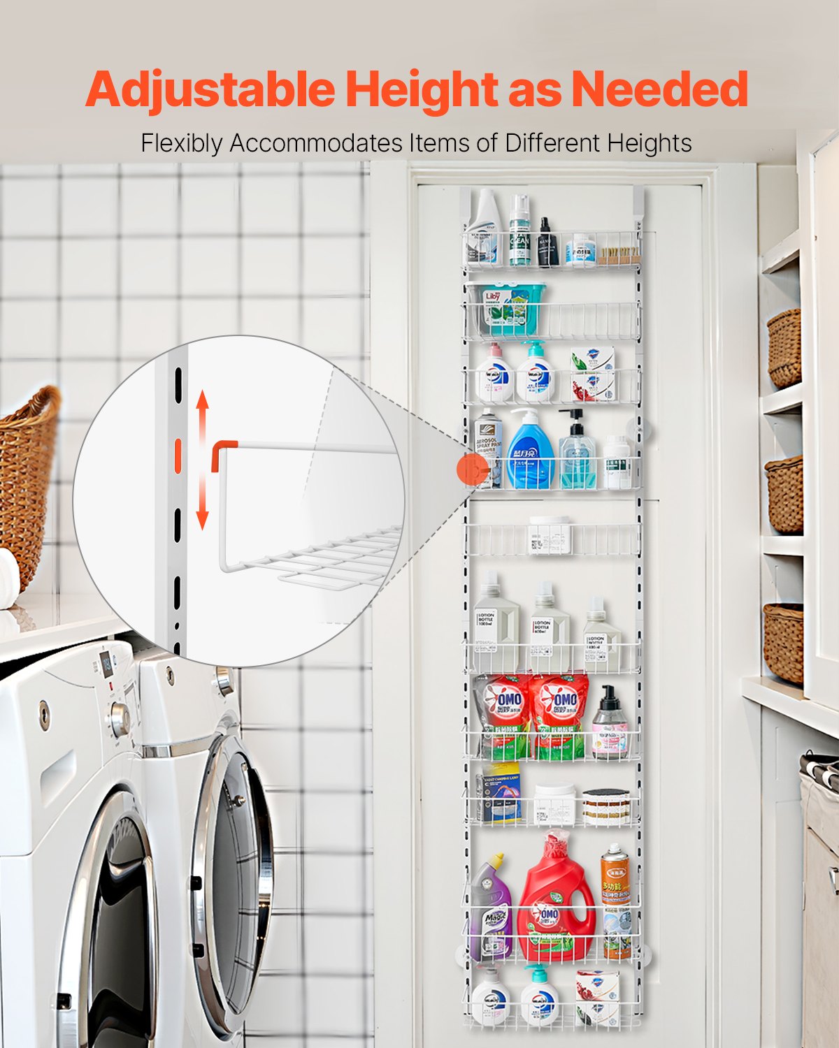 10-Tier Over the Door Pantry Organizer Hanging Storage Rack Adjustable V952-MGCCJ10CBS0009SB7V0
