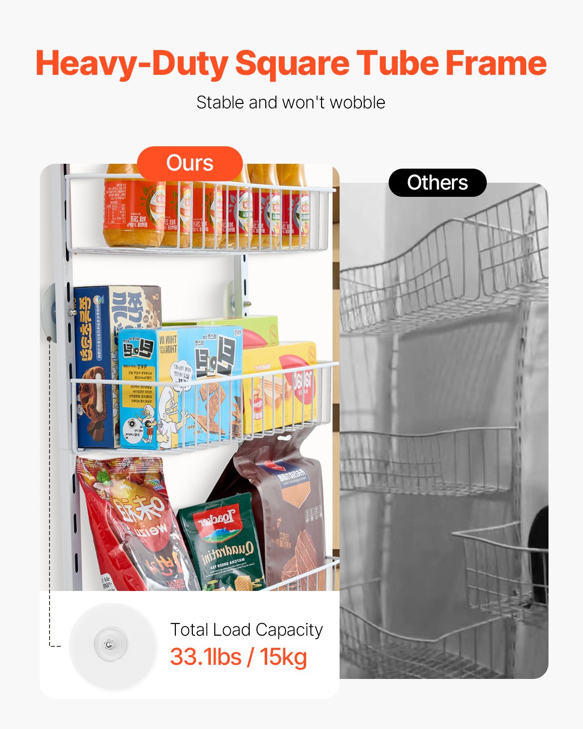 10-Tier Over the Door Pantry Organizer Hanging Storage Rack Adjustable V952-MGCCJ10CBS0009SB7V0