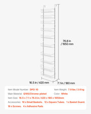 10-Tier Over the Door Pantry Organizer Hanging Storage Rack Adjustable V952-MGCCJ10CBS0009SB7V0