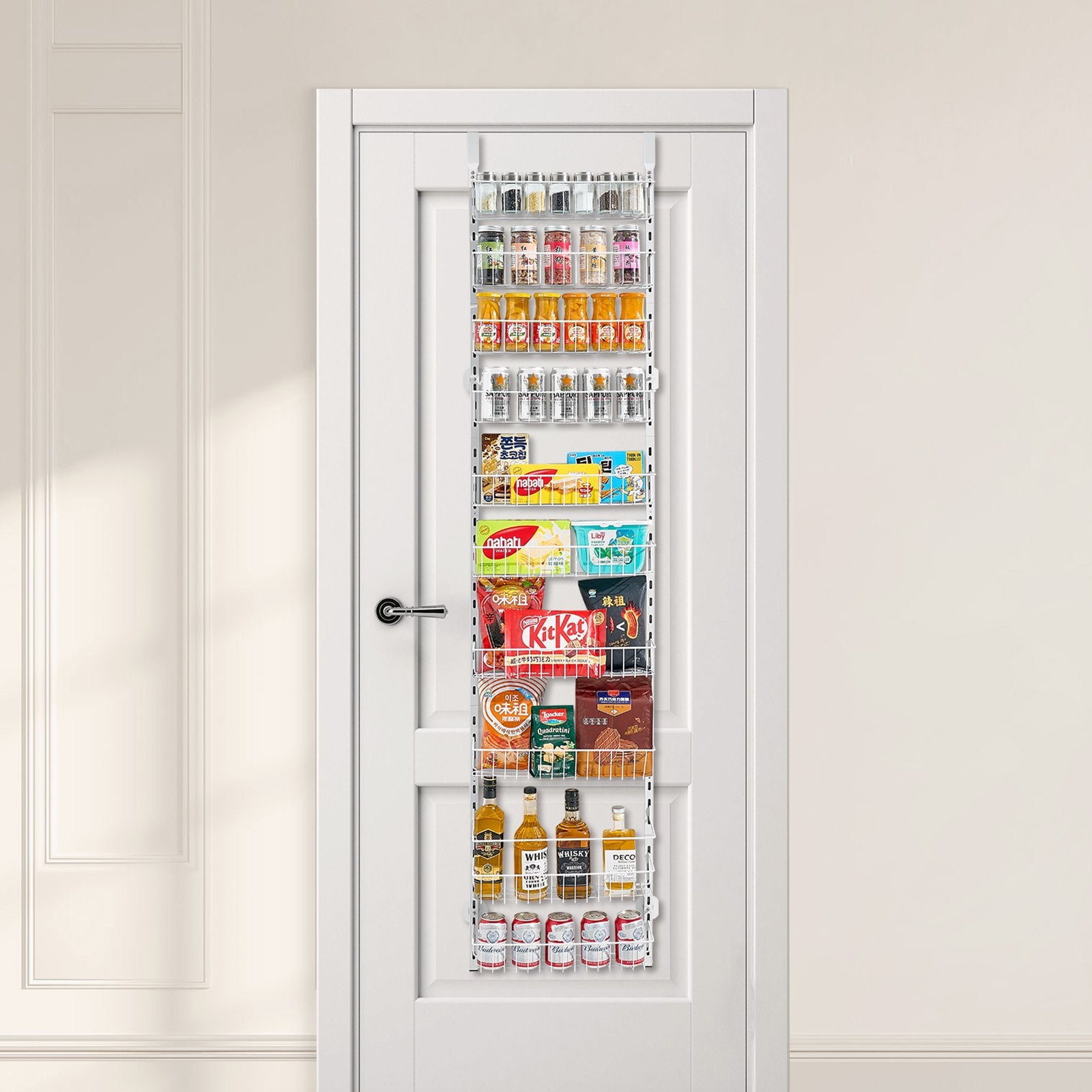 10-Tier Over the Door Pantry Organizer Hanging Storage Rack Adjustable V952-MGCCJ10CBS0009SB7V0