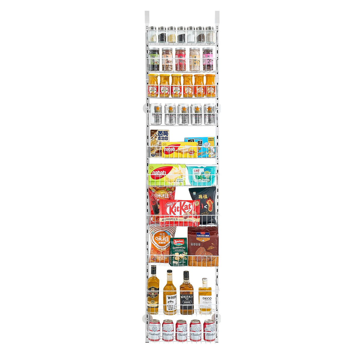 10-Tier Over the Door Pantry Organizer Hanging Storage Rack Adjustable V952-MGCCJ10CBS0009SB7V0