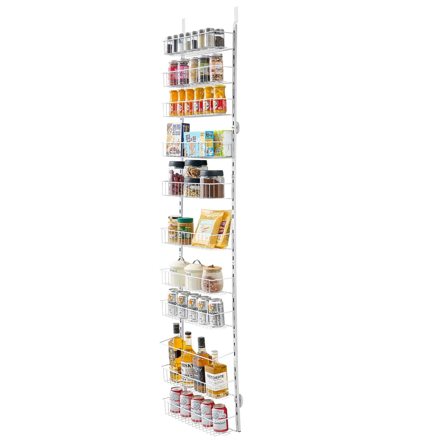10-Tier Over the Door Pantry Organizer Hanging Storage Rack Adjustable V952-MGCCJ10CBS0009SB7V0