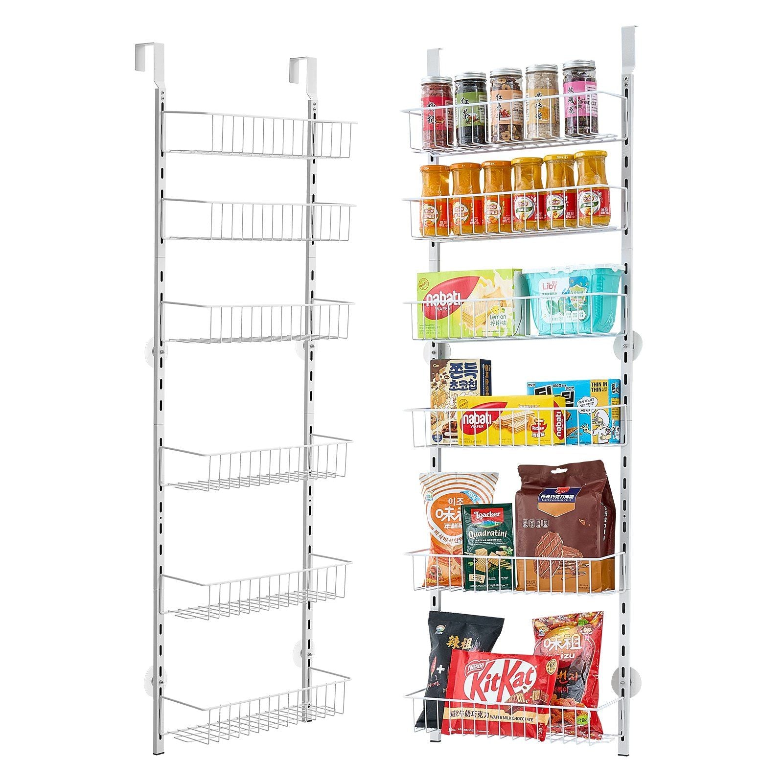 Over the Door Pantry Organizer, 6-Tier Pantry Organization and Storage, Heavy-Duty Steel Hanging Spice Rack, V952-MGCCJ6CBS000OVVBPV0