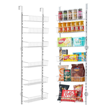 Over the Door Pantry Organizer, 6-Tier Pantry Organization and Storage, Heavy-Duty Steel Hanging Spice Rack, V952-MGCCJ6CBS000OVVBPV0