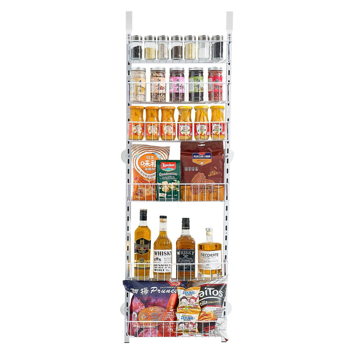 Over the Door Pantry Organizer, 6-Tier Pantry Organization and Storage, Heavy-Duty Steel Hanging Spice Rack, V952-MGCCJ6CBS000OVVBPV0