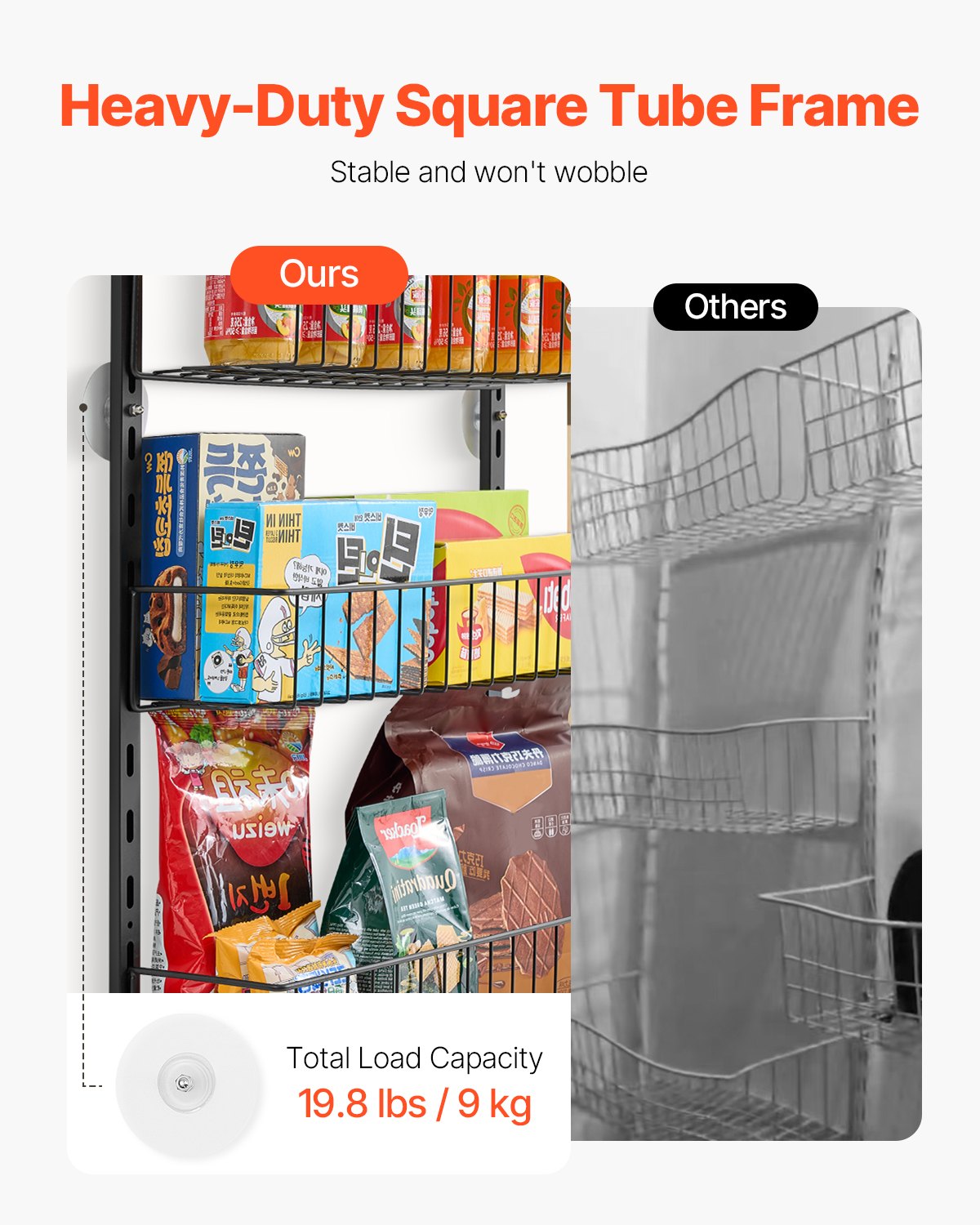 Over the Door Pantry Organizer, 6-Tier Pantry Organization and Storage, Heavy-Duty Steel Hanging Spice Rack, V952-MGCCJ6CHS000VBPIVV0