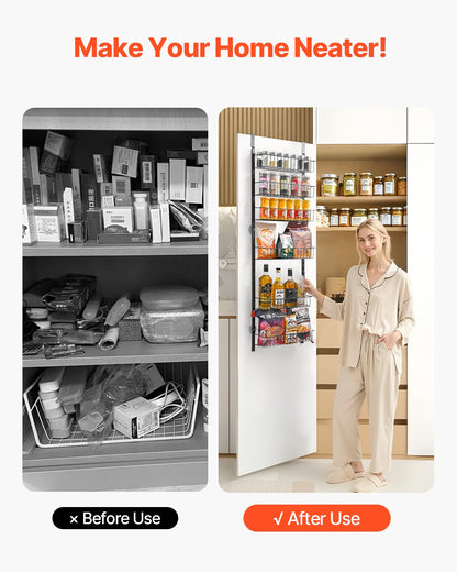 Over the Door Pantry Organizer, 6-Tier Pantry Organization and Storage, Heavy-Duty Steel Hanging Spice Rack, V952-MGCCJ6CHS000VBPIVV0