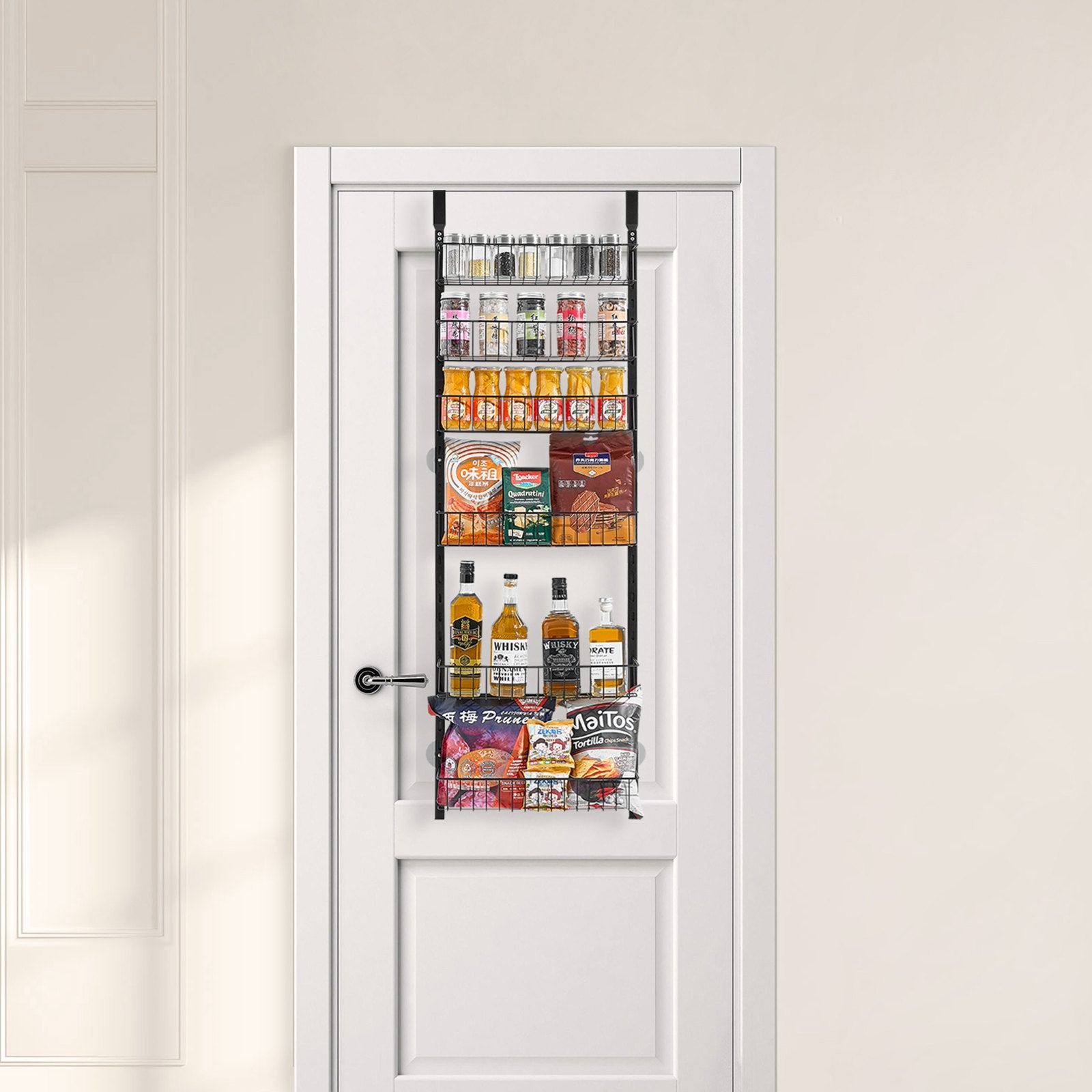 Over the Door Pantry Organizer, 6-Tier Pantry Organization and Storage, Heavy-Duty Steel Hanging Spice Rack, V952-MGCCJ6CHS000VBPIVV0