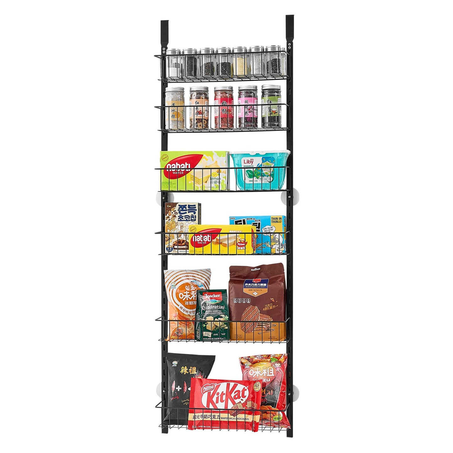 Over the Door Pantry Organizer, 6-Tier Pantry Organization and Storage, Heavy-Duty Steel Hanging Spice Rack, V952-MGCCJ6CHS000VBPIVV0