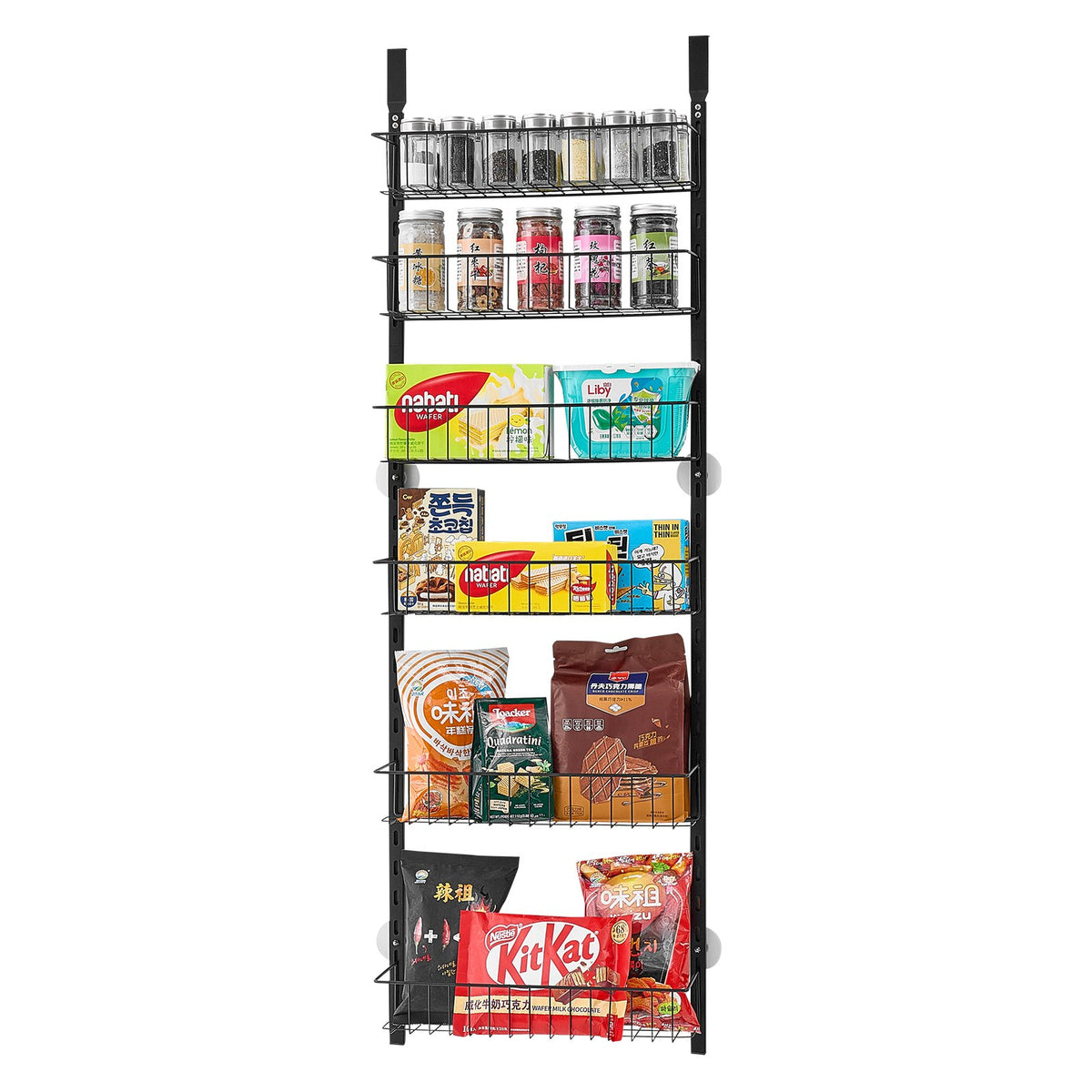 Over the Door Pantry Organizer, 6-Tier Pantry Organization and Storage, Heavy-Duty Steel Hanging Spice Rack, V952-MGCCJ6CHS000VBPIVV0