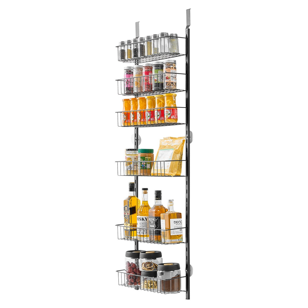 Over the Door Pantry Organizer, 6-Tier Pantry Organization and Storage, Heavy-Duty Steel Hanging Spice Rack, V952-MGCCJ6CHS000VBPIVV0