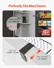 8-Tier Over the Door Pantry Organizer Hanging Storage Rack Adjustable V952-MGCCJ8CHS000V0LYTV0