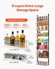 8-Tier Over the Door Pantry Organizer Hanging Storage Rack Adjustable V952-MGCCJ8CHS000V0LYTV0