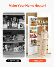 8-Tier Over the Door Pantry Organizer Hanging Storage Rack Adjustable V952-MGCCJ8CHS000V0LYTV0