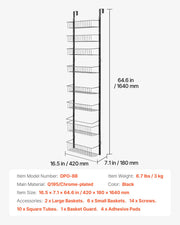 8-Tier Over the Door Pantry Organizer Hanging Storage Rack Adjustable V952-MGCCJ8CHS000V0LYTV0