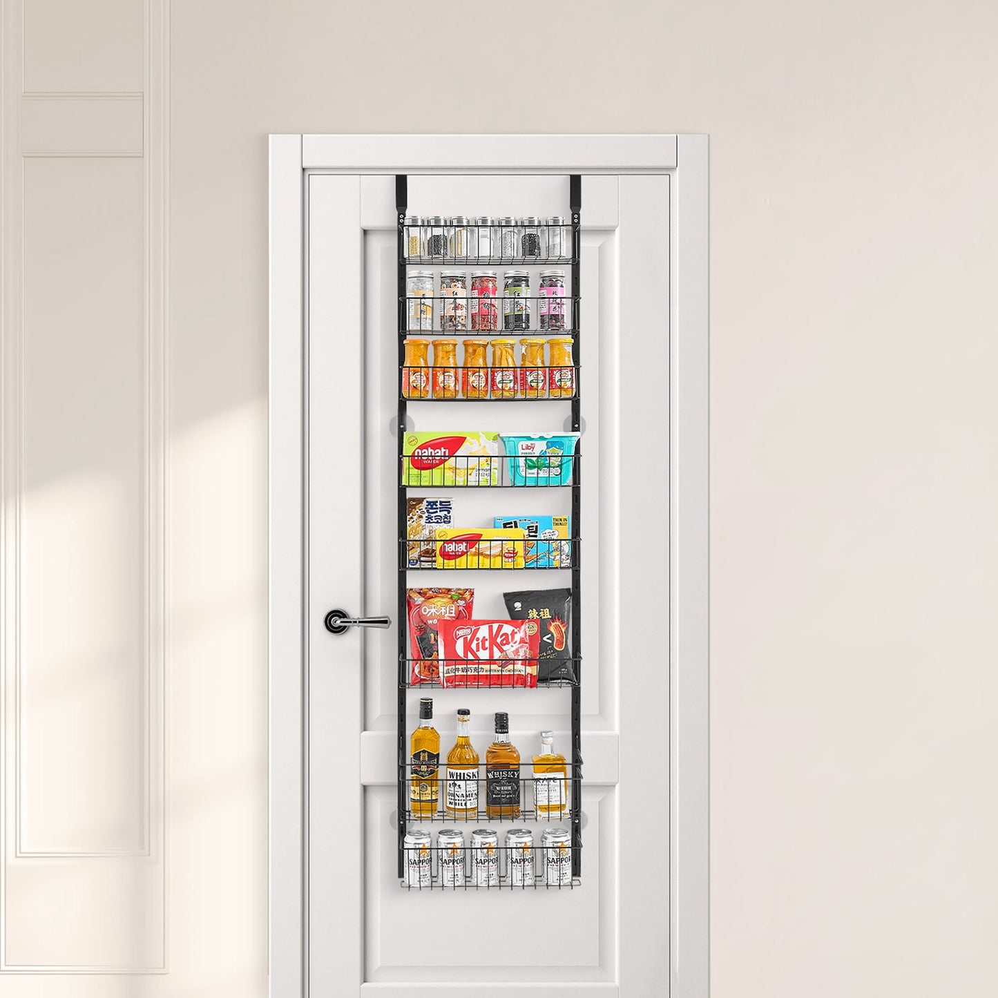 8-Tier Over the Door Pantry Organizer Hanging Storage Rack Adjustable V952-MGCCJ8CHS000V0LYTV0