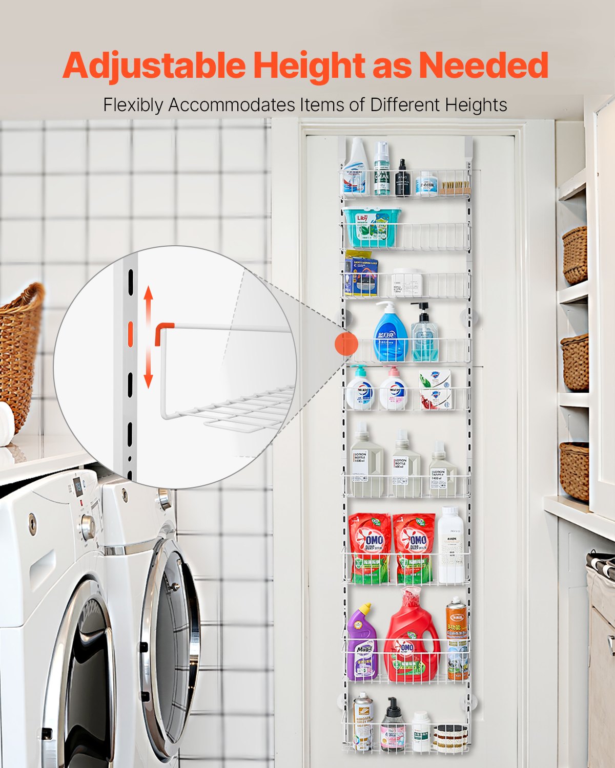 Over the Door Pantry Organizer, 9-Tier Pantry Organization and Storage, Heavy-Duty Steel Hanging Spice Rack, V952-MGCCJ9CBS000XN3NWV0