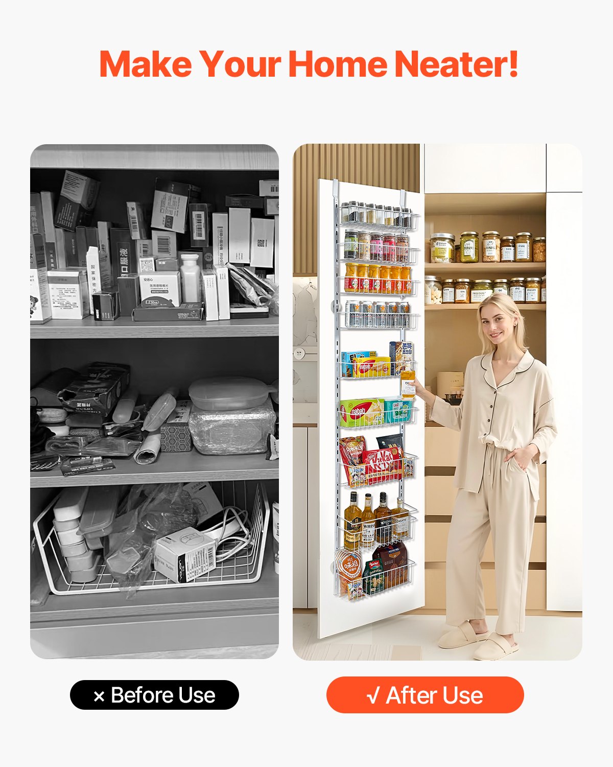 Over the Door Pantry Organizer, 9-Tier Pantry Organization and Storage, Heavy-Duty Steel Hanging Spice Rack, V952-MGCCJ9CBS000XN3NWV0