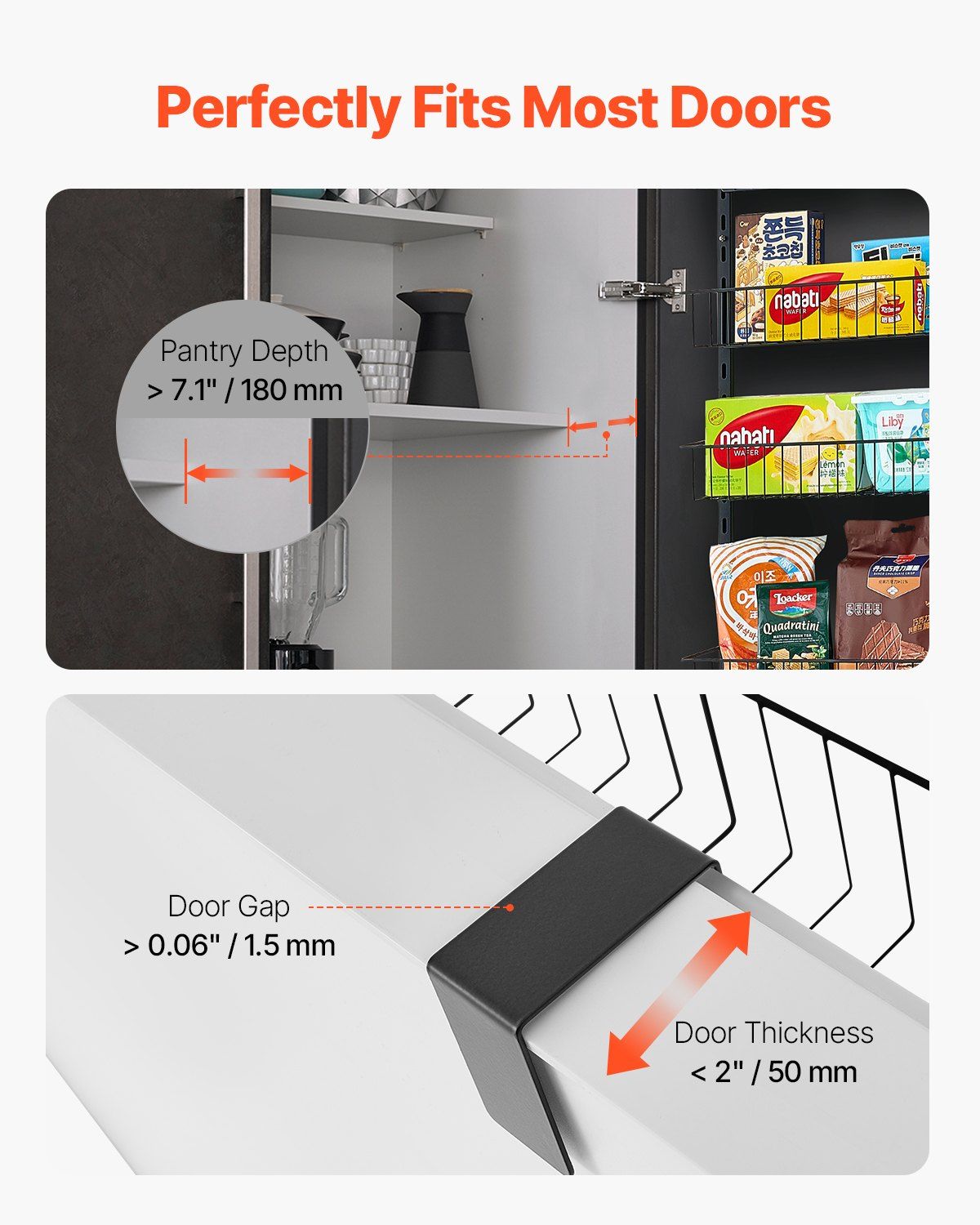Over the Door Pantry Organizer, 9-Tier Pantry Organization and Storage, Heavy-Duty Steel Hanging Spice Rack, V952-MGCCJ9CHS000PMUY7V0