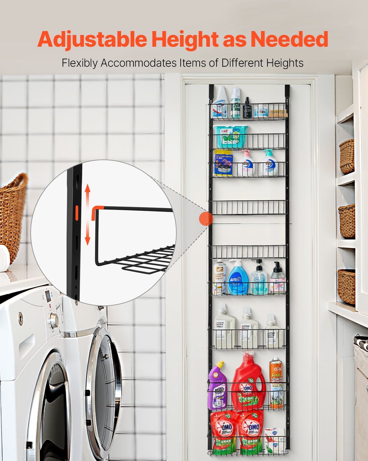 Over the Door Pantry Organizer, 9-Tier Pantry Organization and Storage, Heavy-Duty Steel Hanging Spice Rack, V952-MGCCJ9CHS000PMUY7V0