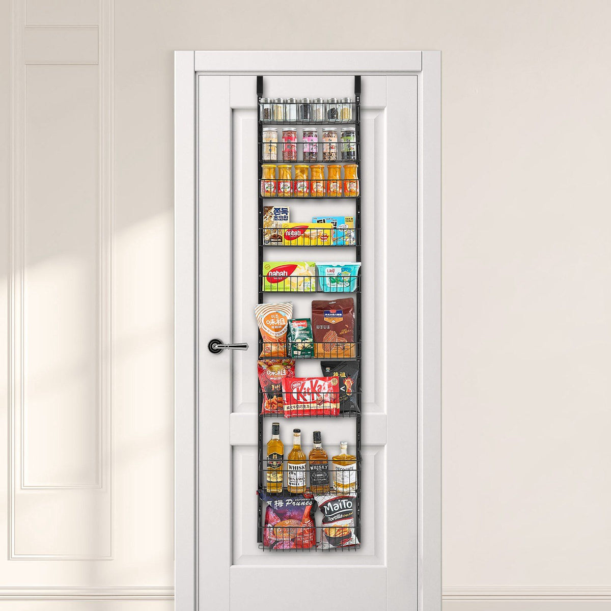 Over the Door Pantry Organizer, 9-Tier Pantry Organization and Storage, Heavy-Duty Steel Hanging Spice Rack, V952-MGCCJ9CHS000PMUY7V0