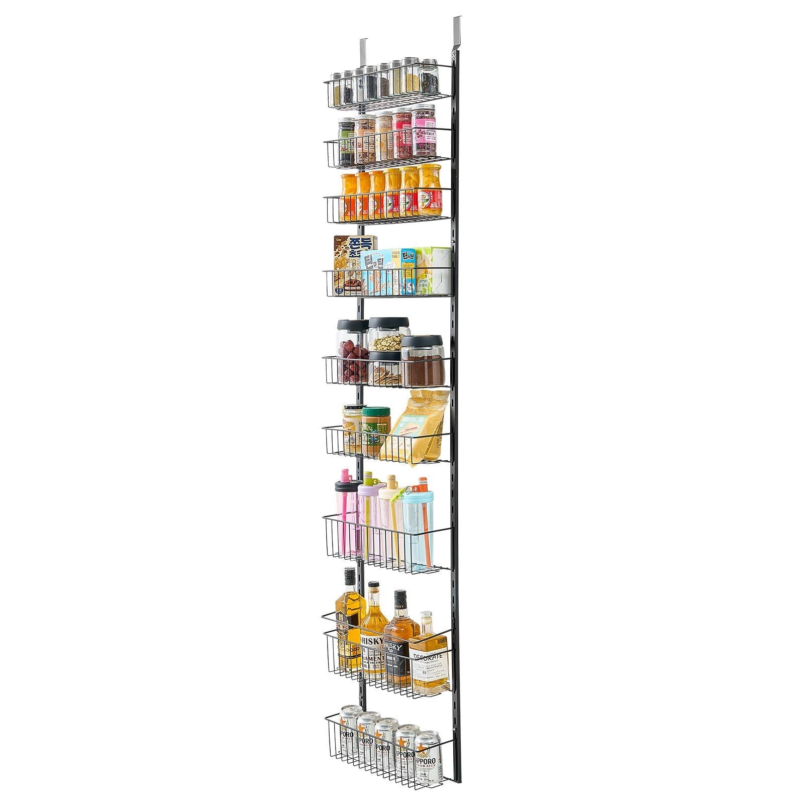 Over the Door Pantry Organizer, 9-Tier Pantry Organization and Storage, Heavy-Duty Steel Hanging Spice Rack, V952-MGCCJ9CHS000PMUY7V0