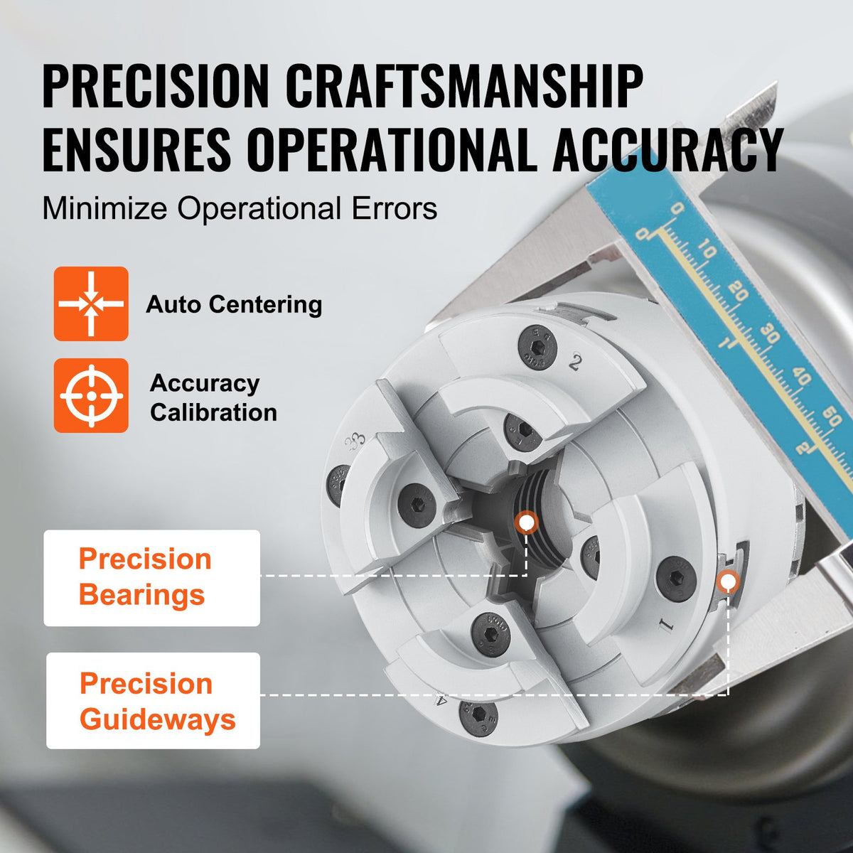 KP2-3/4 Lathe Chuck, 4-Jaw 70 mm Diameter, Metal Lathe Chuck Turning Machine Accessories, Self-centering V952-MGCCKP275YC0517OZV0