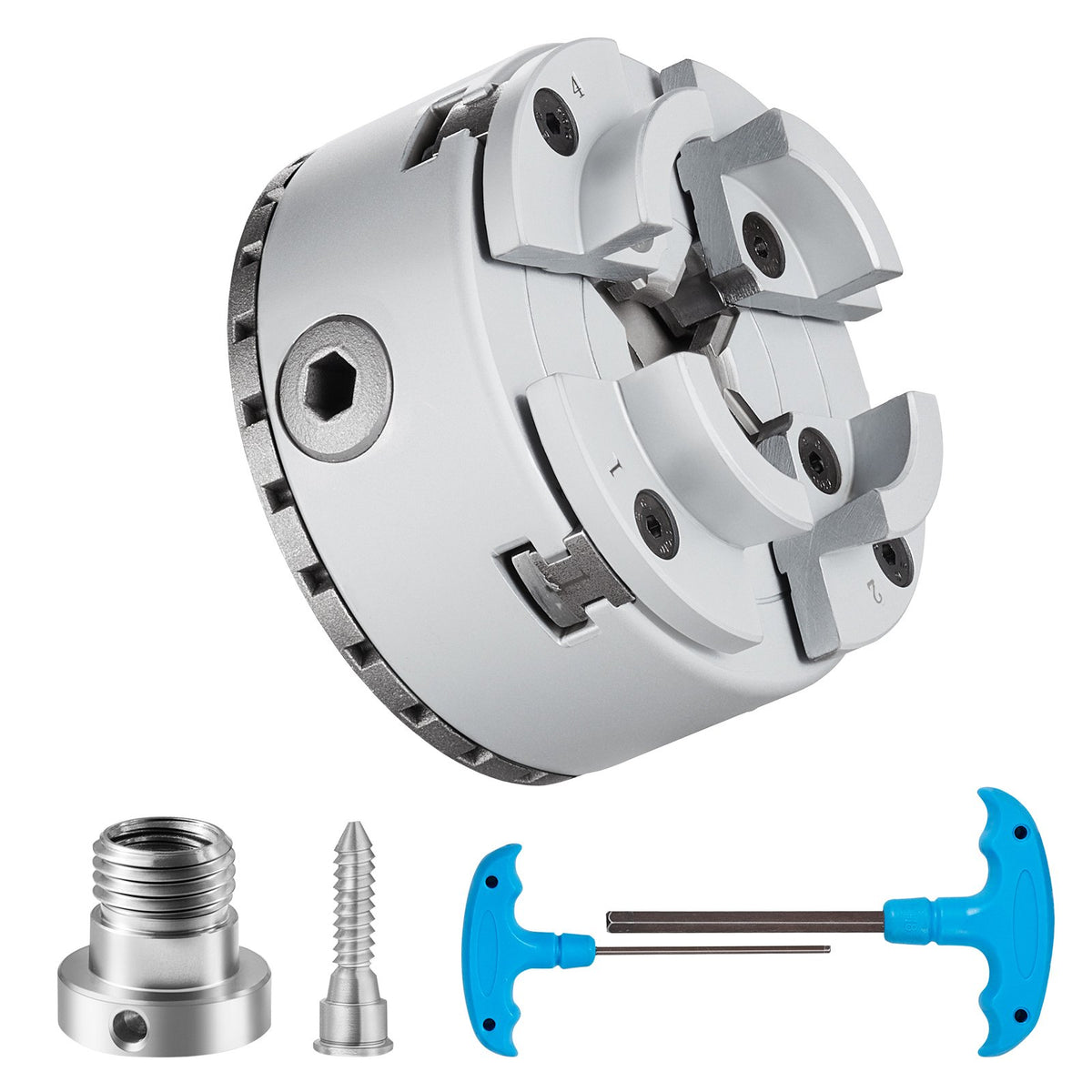 KP2-3/4 Lathe Chuck, 4-Jaw 70 mm Diameter, Metal Lathe Chuck Turning Machine Accessories, Self-centering V952-MGCCKP275YC0517OZV0