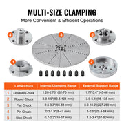 KP965 Lathe Chuck, 4-Jaw 96 mm Diameter, Metal Lathe Chuck Turning Machine Accessories with 5 Sets of Jaws, V952-MGCCKPTZ375YV7TVVV0