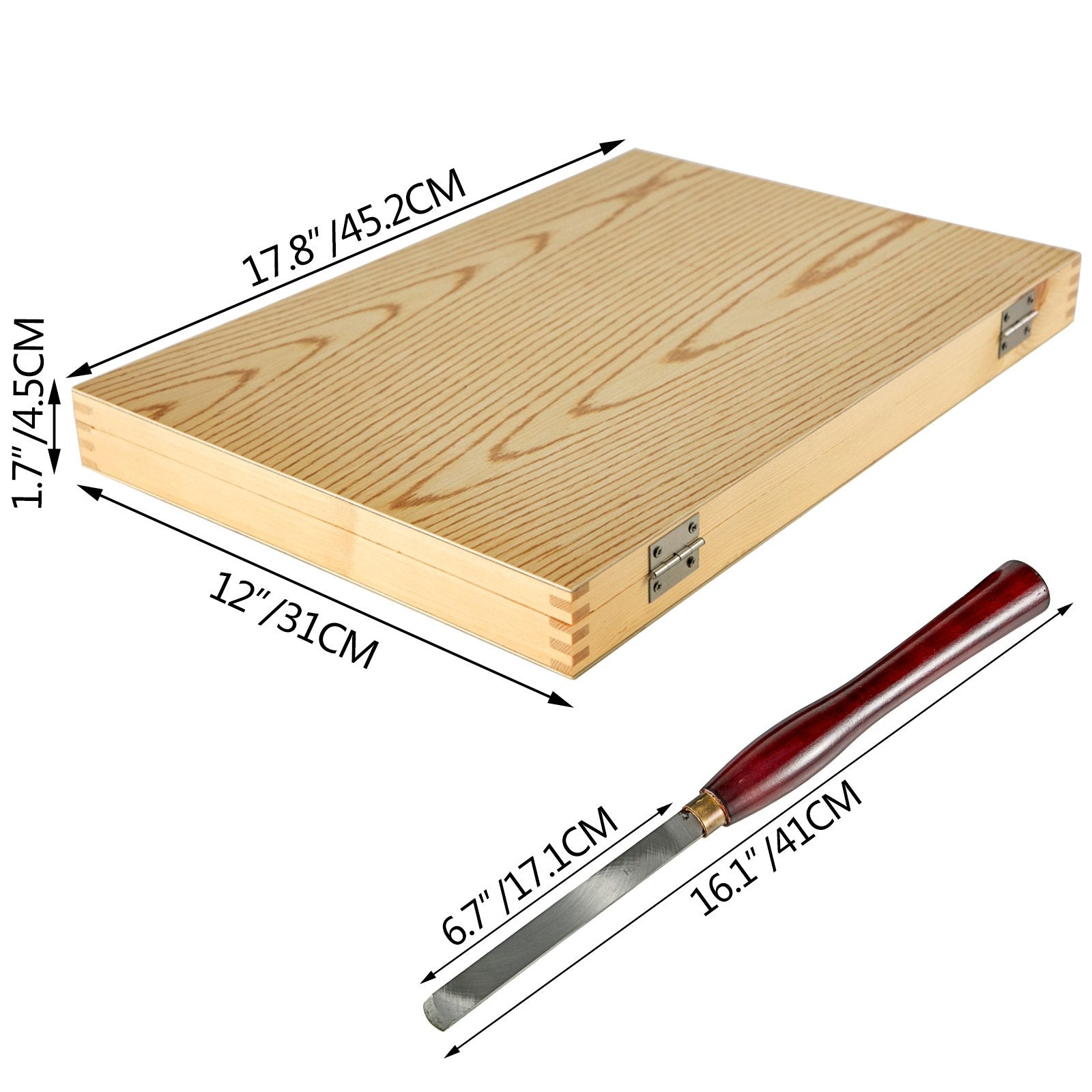 Woodworking Lathe Chisel Set 8 Piece Set Lathe Chisel HSS Steel Blades Wood Turning Tools Wooden Case for V952-MGCD8PCSMGCCZHBT1V0
