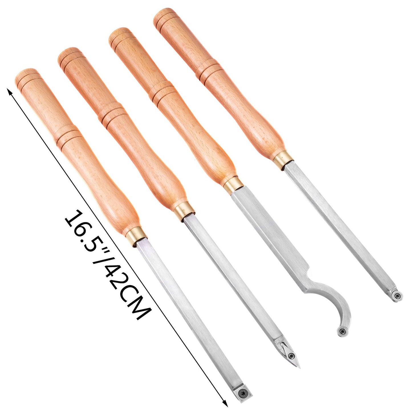 Wood Turning Tools for Lathe 4 PCS Set, Carbide Lathe Tools with Diamond Shape, Round, Square Cutters, V952-MGCDMBSJT00000001V0