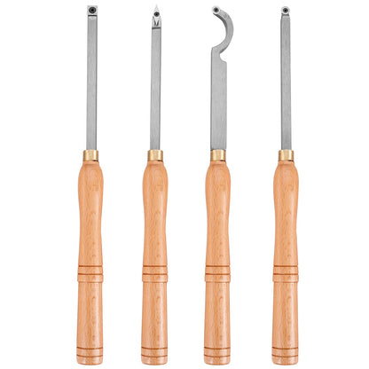 Wood Turning Tools for Lathe 4 PCS Set, Carbide Lathe Tools with Diamond Shape, Round, Square Cutters, V952-MGCDMBSJT00000001V0