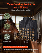 Hay Bag for Horses, 55 x 18.5 x 64 cm, 46 x 46 mm Holes, Premium Nylon Construction with PVC Waterproof V952-MGCDZWYBZD21BJ7DL001V0