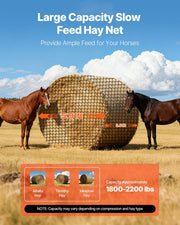 Round Bale Hay Net, 1.8 x 1.8 x 1.8 m, 38.1 x 38.1 mm Holes, PE Material, Knotless Design, with Zip Ties, V952-MGCWXWYWJW669QY4O001V0