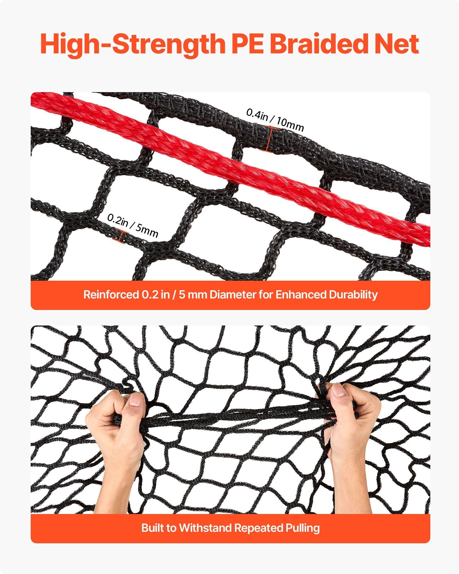 Round Bale Hay Net, 1.8 x 1.8 x 1.8 m, 38.1 x 38.1 mm Holes, PE Material, Knotless Design, with Zip Ties, V952-MGCWXWYWJW669QY4O001V0
