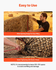 Round Bale Hay Net, 1.8 x 1.8 x 1.8 m, 38.1 x 38.1 mm Holes, PE Material, Knotless Design, with Zip Ties, V952-MGCWXWYWJW669QY4O001V0