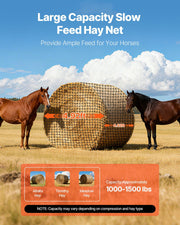 Round Bale Hay Net, 1.5 x 1.5 x 1.5 m, 44.45 x 44.45 mm Holes, PE Material, Reinforced Knotted Design, with V952-MGCWZWYYJW55TJWBB001V0