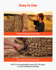 Round Bale Hay Net, 1.5 x 1.5 x 1.5 m, 44.45 x 44.45 mm Holes, PE Material, Reinforced Knotted Design, with V952-MGCWZWYYJW55TJWBB001V0