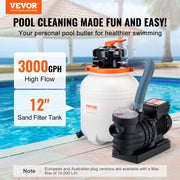 Sand Filter Above Ground with 285W Pool Pump 10,000 L/H Flow 6-Way Valve V952-MGYCSLBYCTFDG4UYPV3