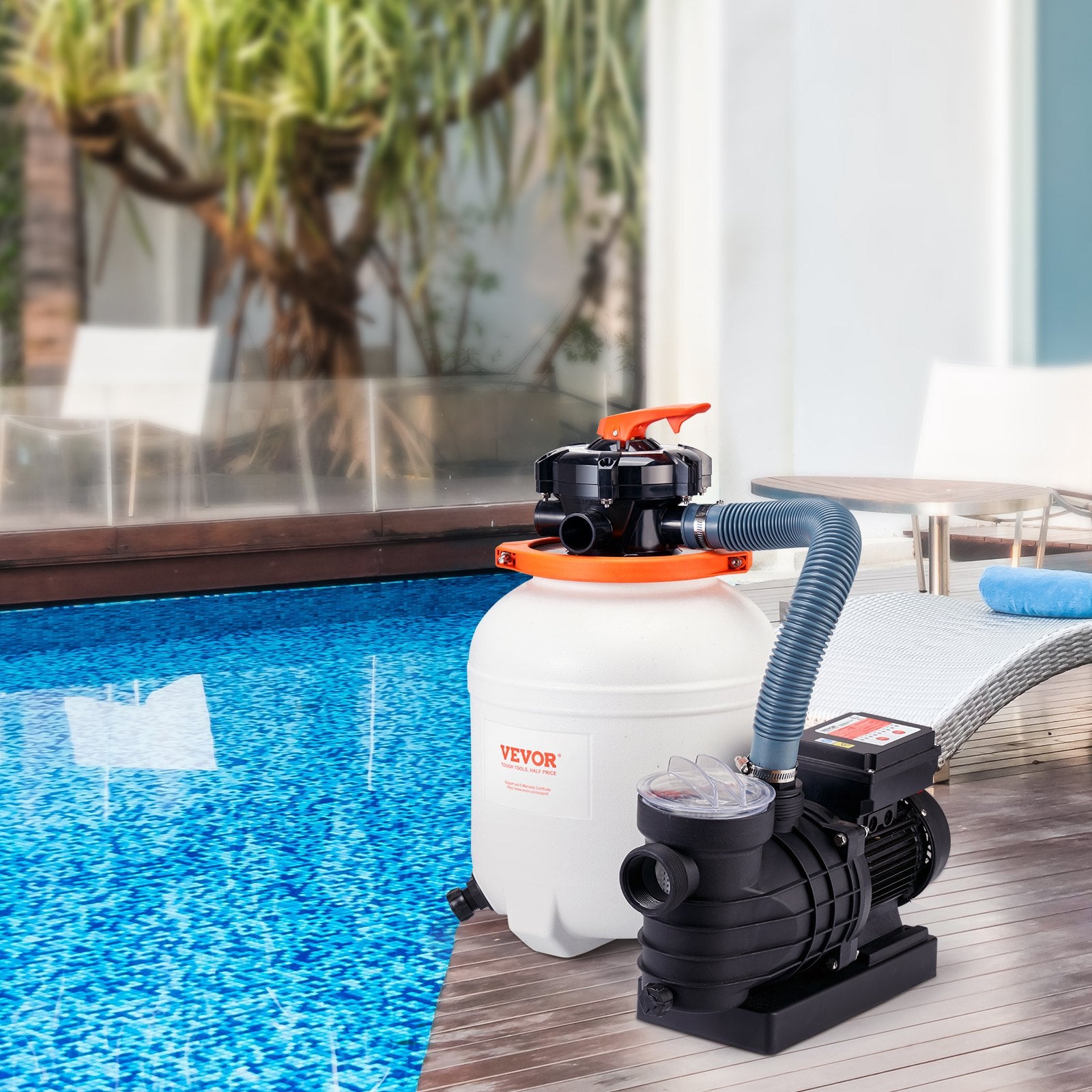 Sand Filter Above Ground with 285W Pool Pump 10,000 L/H Flow 6-Way Valve V952-MGYCSLBYCTFDG4UYPV3