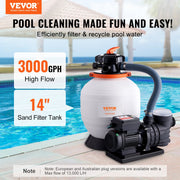 Sand Filter Above Ground with 450W Pool Pump 13,000 L/H Flow 6-Way Valve V952-MGYCSLBYCTFDGH44KV3