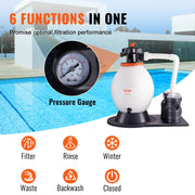 Sand Filter Above Ground with 850W Pool Pump 18,000 L/H Flow 6-Way Valve V952-MGYCSLBYCTFDGX0PTV3