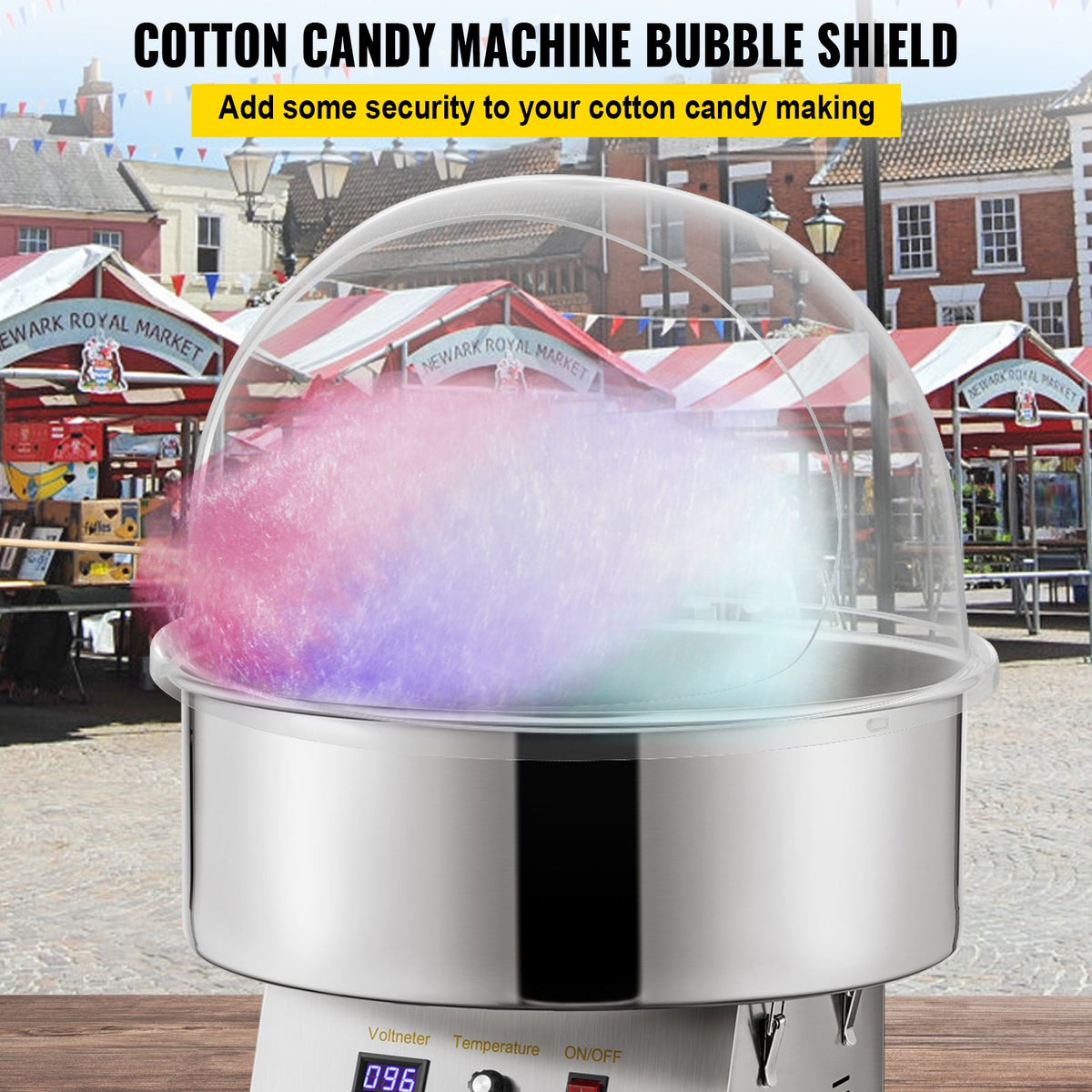 Candy Machine Bubble Shield 20.5 Inch Clear Plastic Cotton Candy Cover for Commercial Candy Maker Machine V952-MHTJGZ00000000001V0