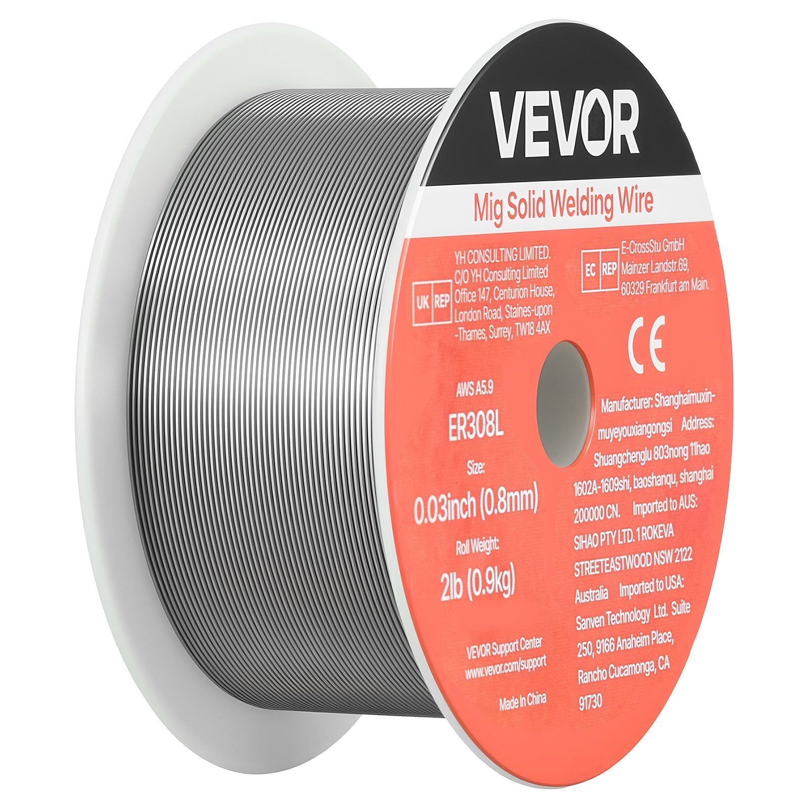 Solid MIG Welding Wire, ER308L 0.8mm 0.9kg, Low Spatter Stainless Steel Welding Wire with High Feedability V952-MIGHSSXHSER3VRU7P001V0