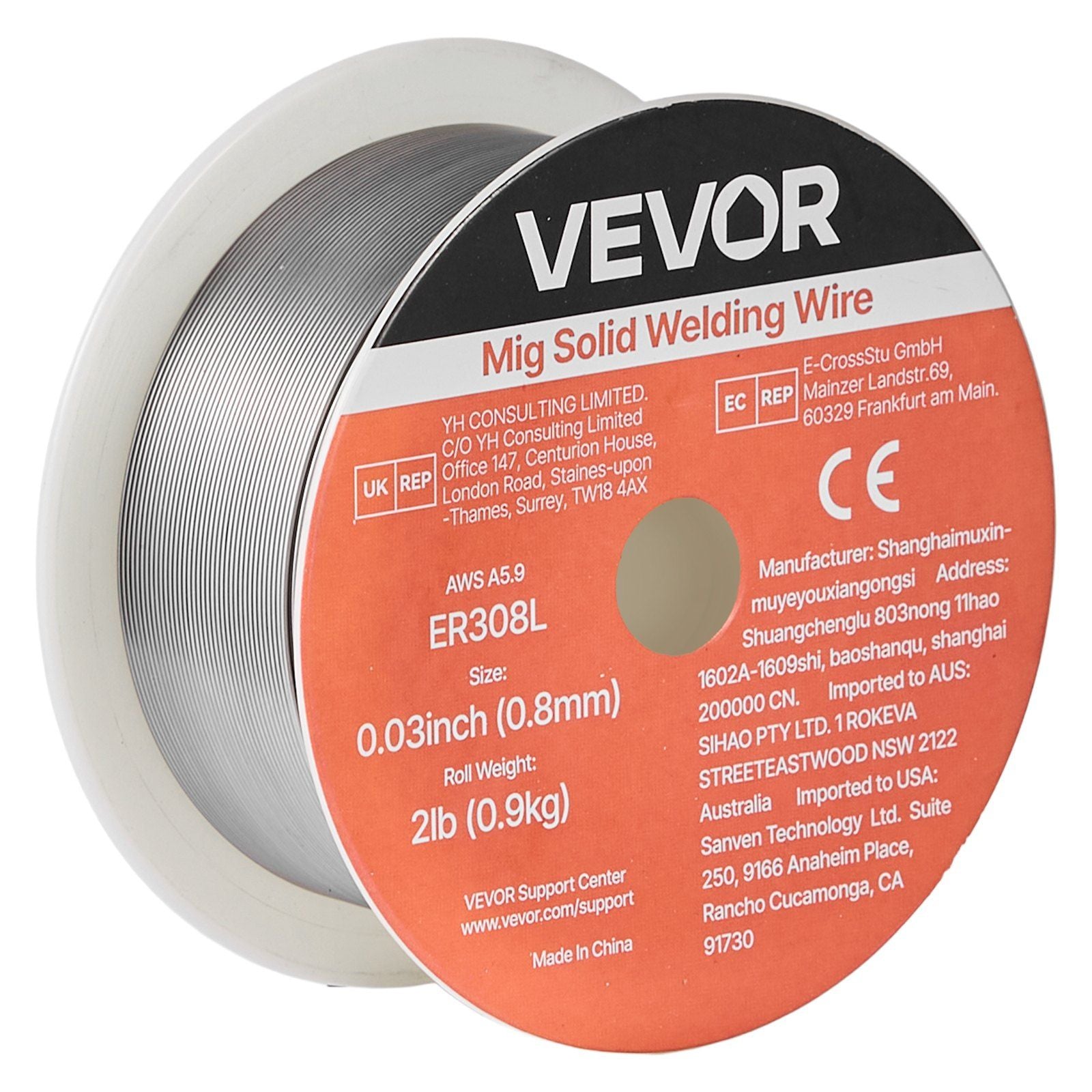 Solid MIG Welding Wire, ER308L 0.8mm 0.9kg, Low Spatter Stainless Steel Welding Wire with High Feedability V952-MIGHSSXHSER3VRU7P001V0