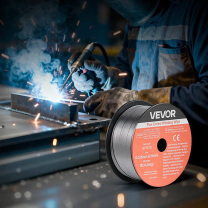 Flux Core MIG Welding Wire, E71T-11 0.9mm 0.45kg, Gasless Mild Steel Welding Wire with Low Spatter for All V952-MIGHSYXHSE71AWQRF001V0