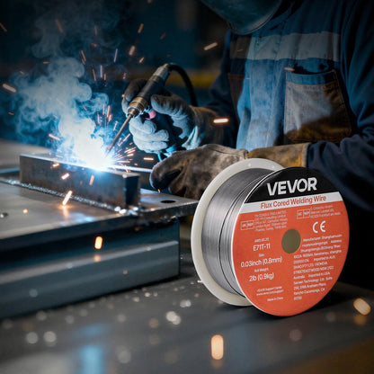 Flux Core MIG Welding Wire, E71T-11 0.8mm 0.9kg, Gasless Mild Steel Welding Wire with Low Spatter for All V952-MIGHSYXHSE71S15QW001V0