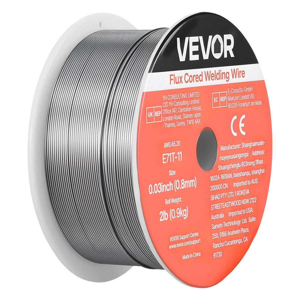 Flux Core MIG Welding Wire, E71T-11 0.8mm 0.9kg, Gasless Mild Steel Welding Wire with Low Spatter for All V952-MIGHSYXHSE71S15QW001V0