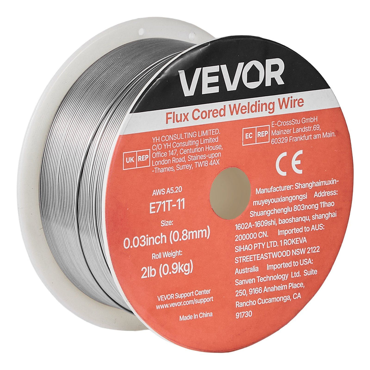 Flux Core MIG Welding Wire, E71T-11 0.8mm 0.9kg, Gasless Mild Steel Welding Wire with Low Spatter for All V952-MIGHSYXHSE71S15QW001V0