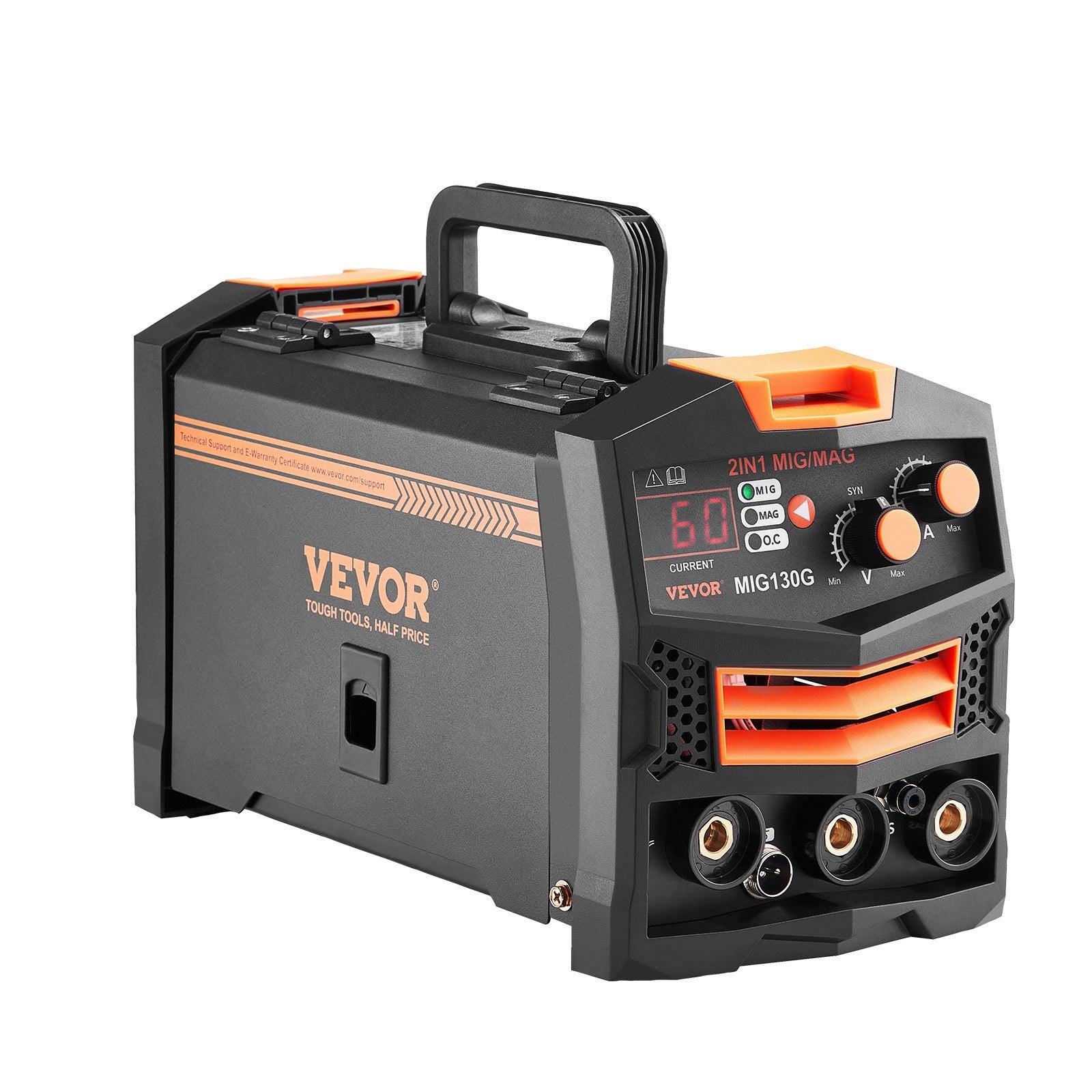 MIG Welder, 130A Synergic Mig Welding Machine, 2-in-1 Gas MIG/Gasless Flux Core MIG Multi-Process Welder V952-MIGYXHJ2H113A5ZGSV3